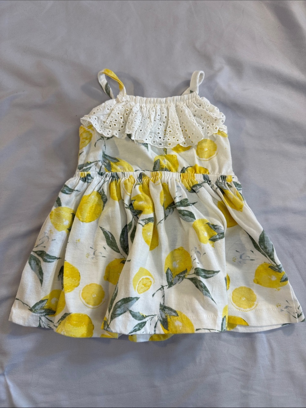 Jessica Simpson White Sundress with Yellow Lemon Print
